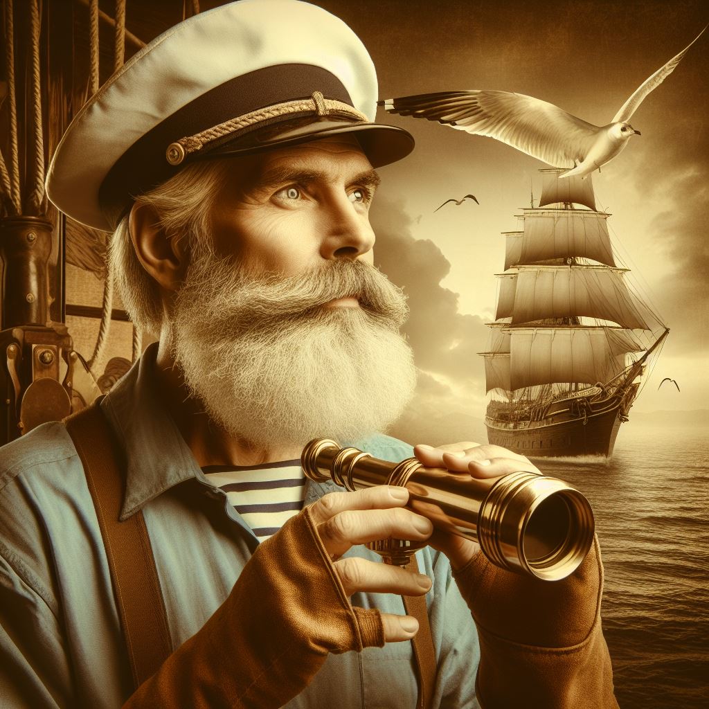 Kapitaen Mit Fernrohr